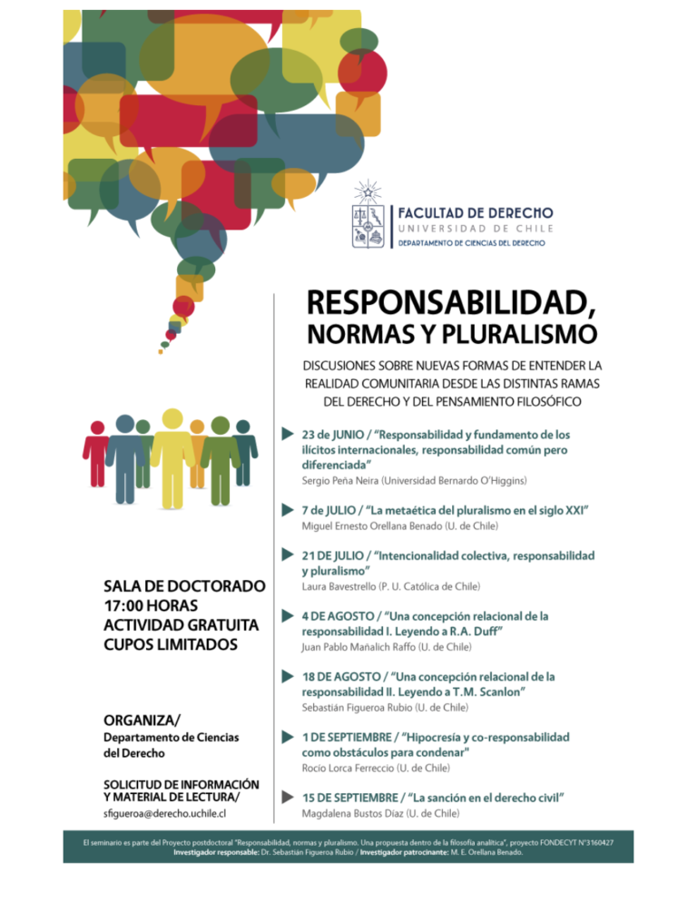Seminario sobre «Responsabilidad, normas y pluralismo» en la Universidad de Chile